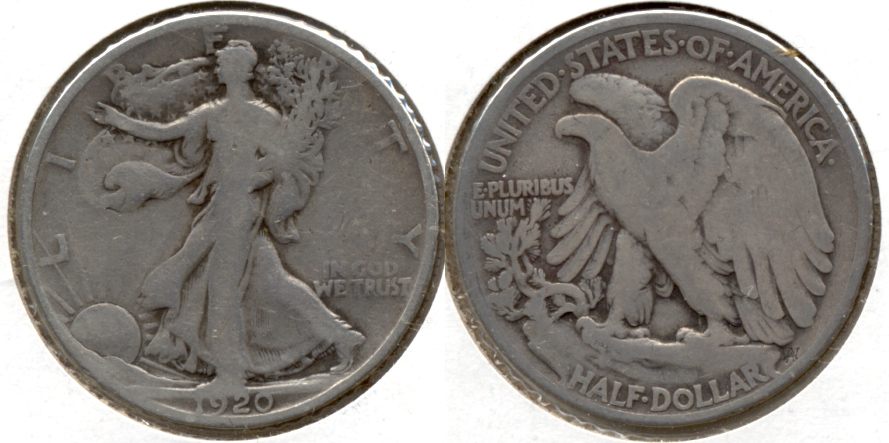 1920 Walking Liberty Half Dollar VG-8 b