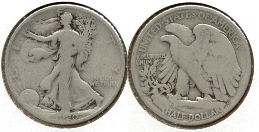 1920 Walking Liberty Half Dollar VG-8 c