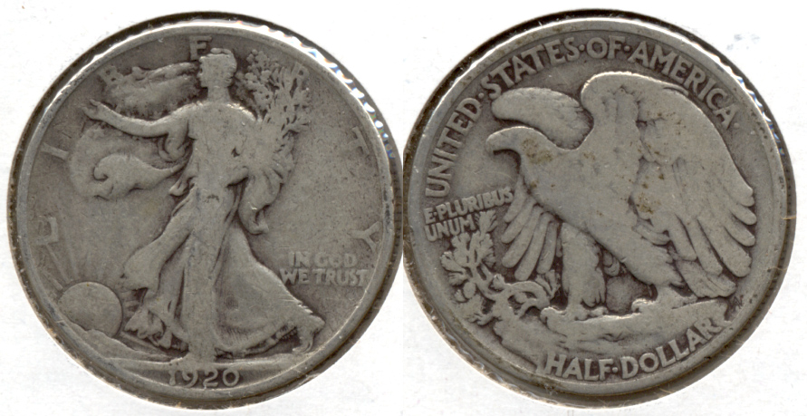 1920 Walking Liberty Half Dollar VG-8 e