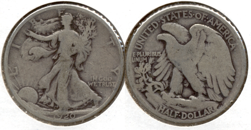 1920 Walking Liberty Half Dollar VG-8 g