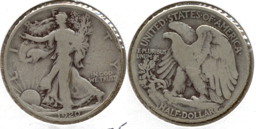 1920 Walking Liberty Half Dollar VG-8 k