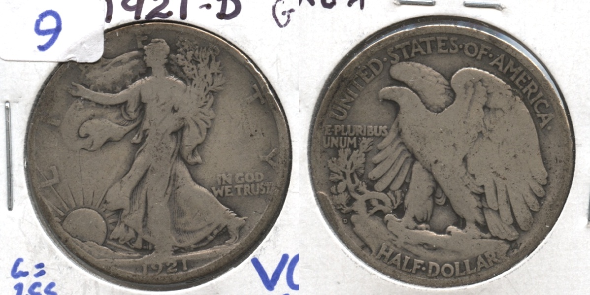 1921-D Walking Liberty Half Dollar Good-4 #a