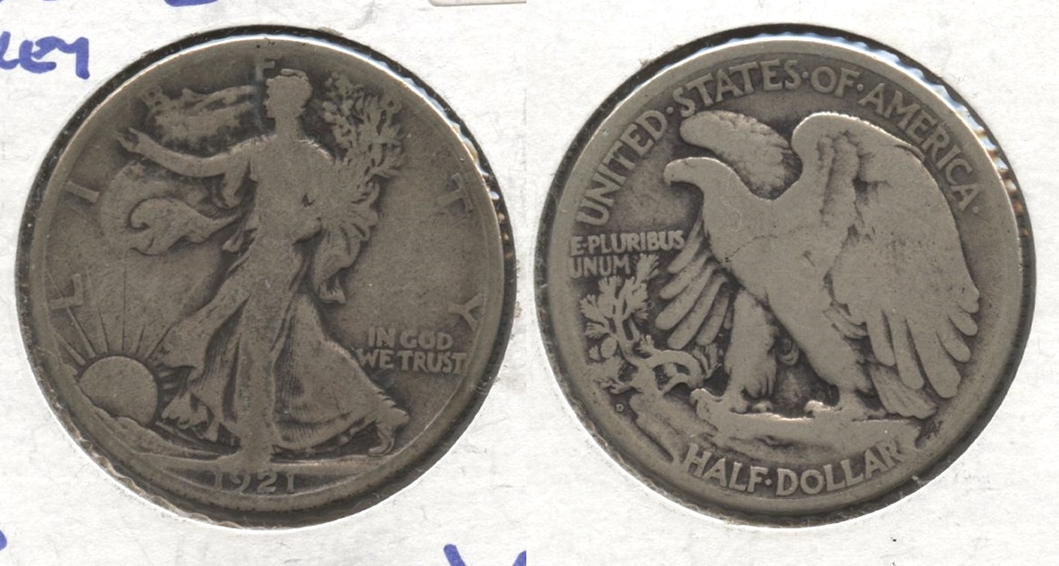 1921-D Walking Liberty Half Dollar VG-8 #a