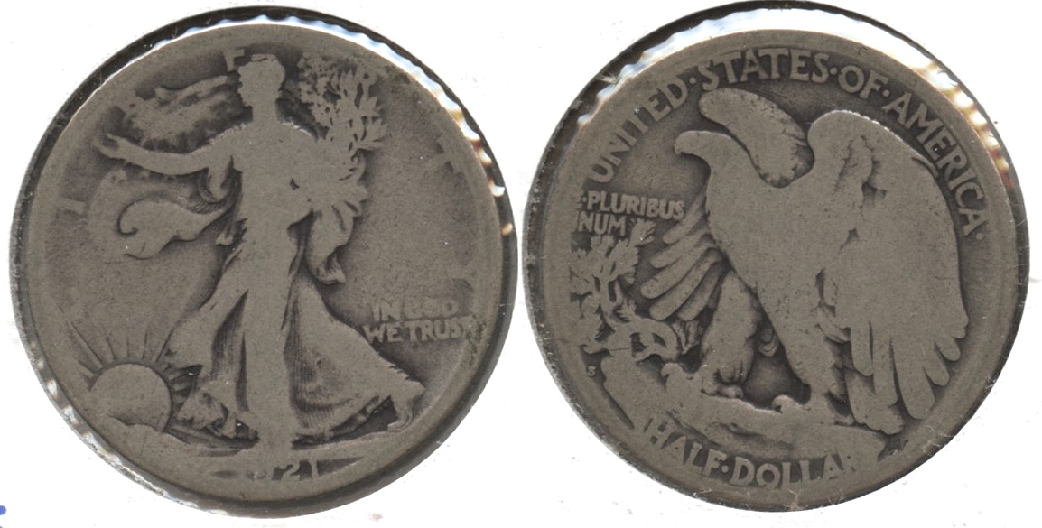 1921-S Walking Liberty Half Dollar AG-3 #d