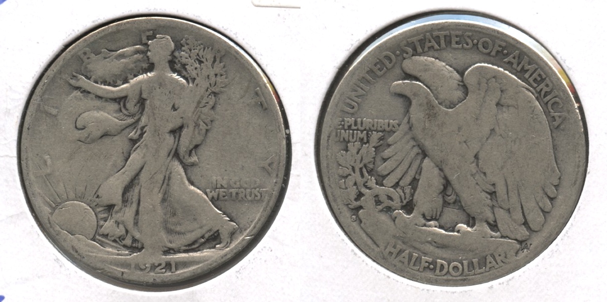 1921-S Walking Liberty Half Dollar Good-4 #e
