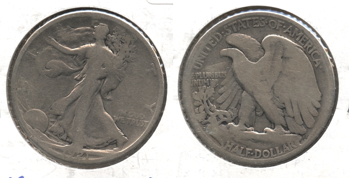 1921-S Walking Liberty Half Dollar Good-4 #f Lightly Cleaned