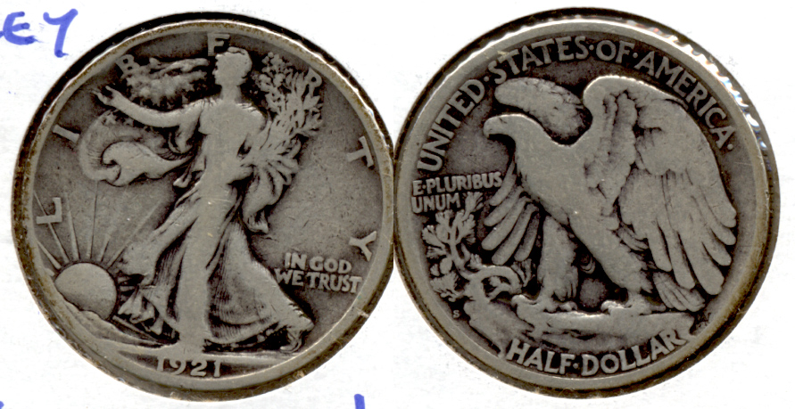 1921-S Walking Liberty Half Dollar VG-8