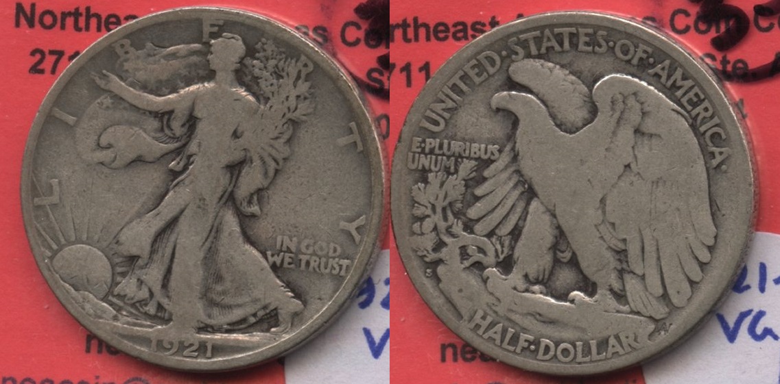 1921-S Walking Liberty Half Dollar VG-8 #b