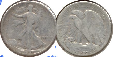 1921 Walking Liberty Half Dollar AG-3