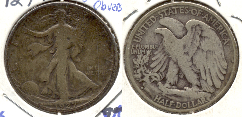 1927-S Walking Liberty Half Dollar VG-8 Toned Obverse