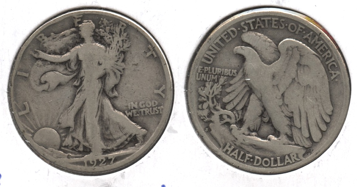 1927-S Walking Liberty Half Dollar VG-8 #ab