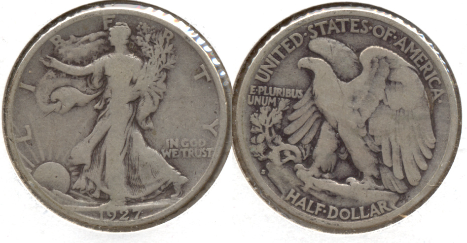 1927-S Walking Liberty Half Dollar VG-8 b