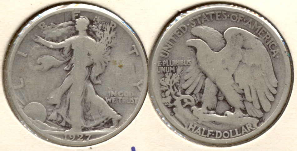 1927-S Walking Liberty Half Dollar VG-8 f