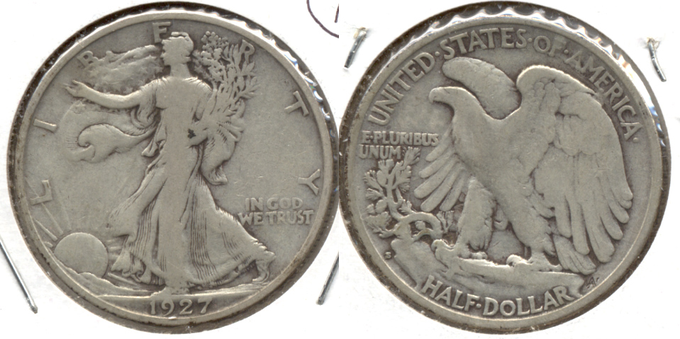 1927-S Walking Liberty Half Dollar VG-8 h