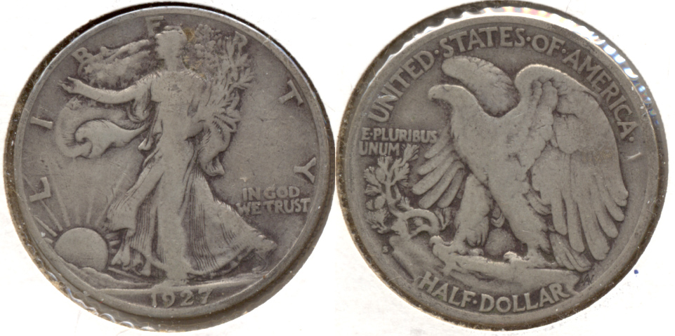 1927-S Walking Liberty Half Dollar VG-8 p