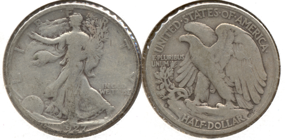 1927-S Walking Liberty Half Dollar VG-8 t