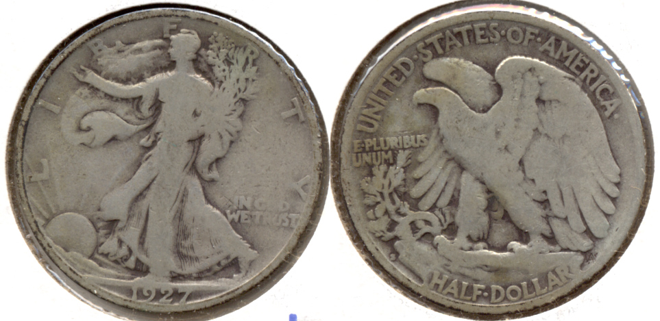1927-S Walking Liberty Half Dollar VG-8 v