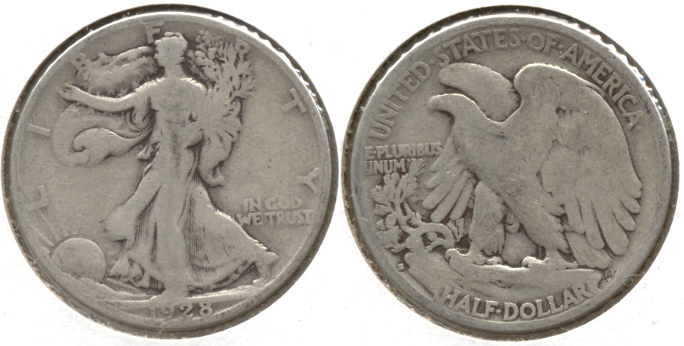 1928-S Walking Liberty Half Dollar Good-4 e