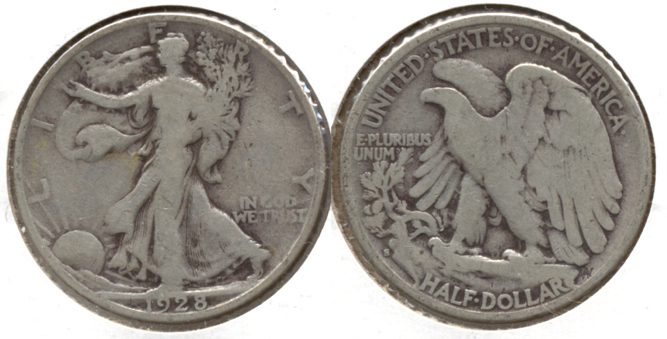 1928-S Walking Liberty Half Dollar VG-8 k