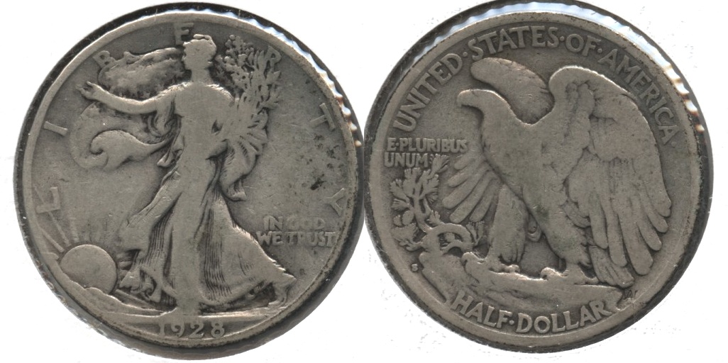 1928-S Walking Liberty Half Dollar VG-8 #n