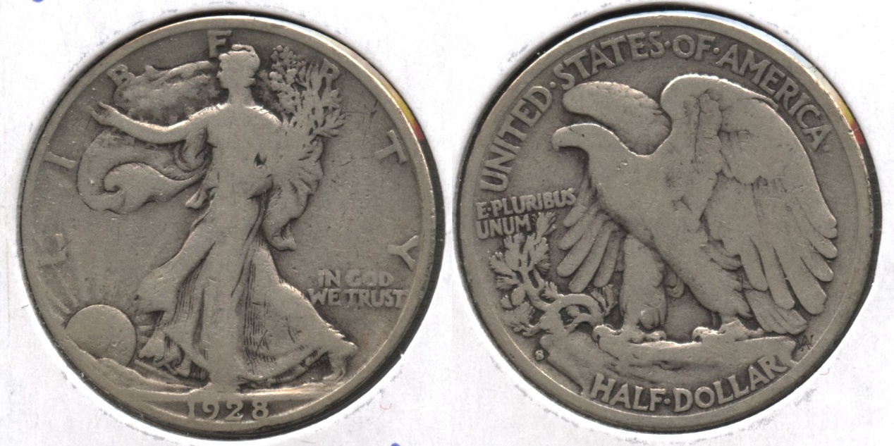 1928-S Walking Liberty Half Dollar VG-8 #p