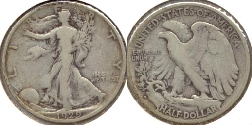 1929-S Walking Liberty Half Dollar Fine-12