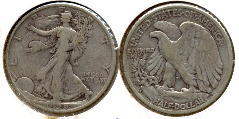 1929-S Walking Liberty Half Dollar VG-8 b