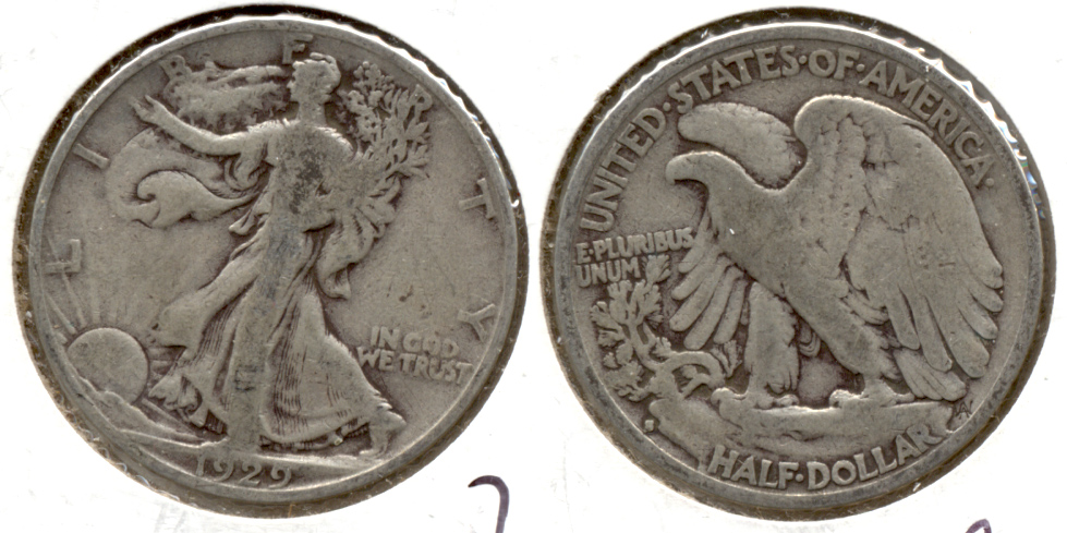 1929-S Walking Liberty Half Dollar VG-8 d