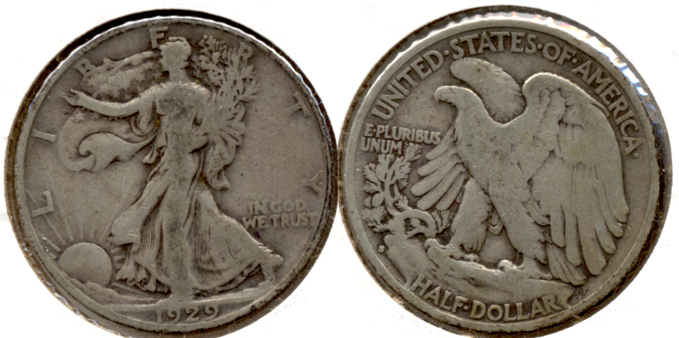 1929-S Walking Liberty Half Dollar VG-8 e