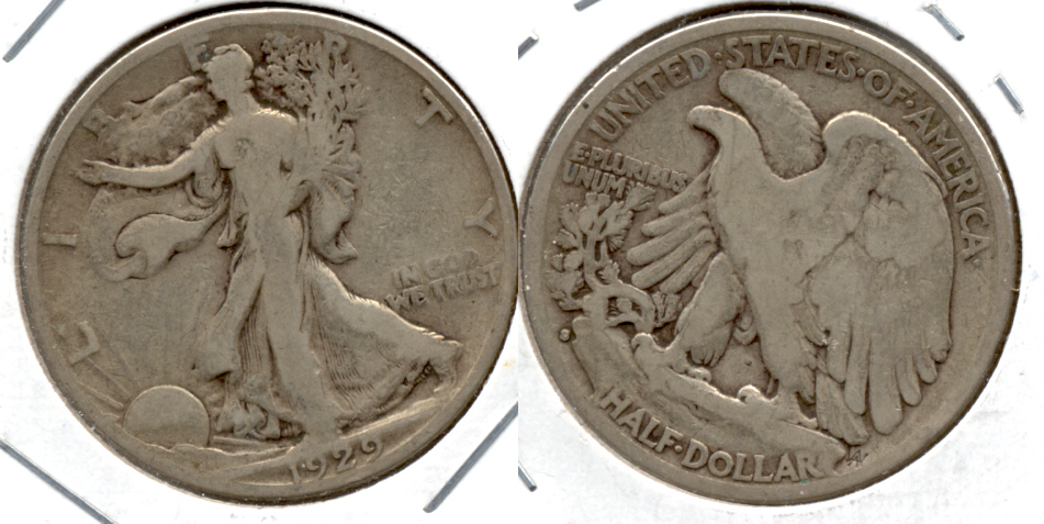 1929-S Walking Liberty Half Dollar VG-8 f
