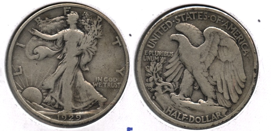 1929-S Walking Liberty Half Dollar VG-8 h