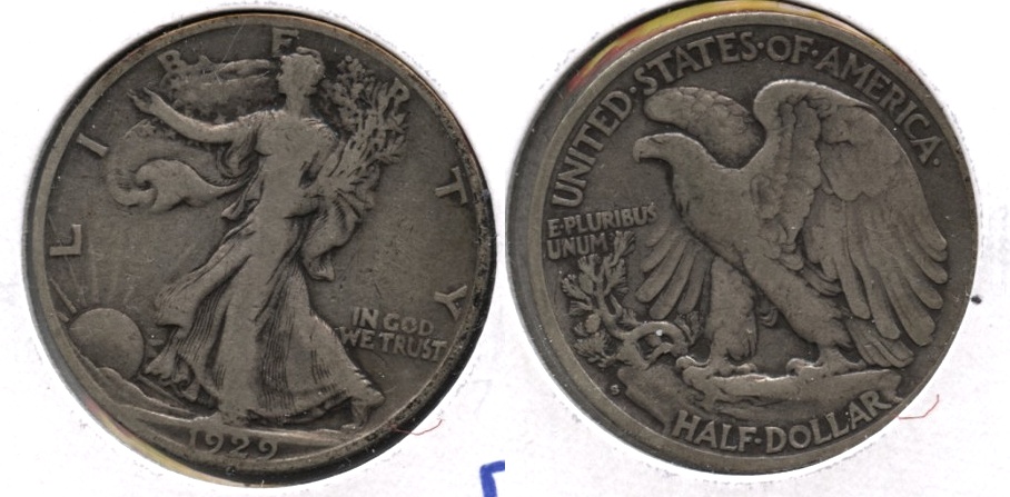 1929-S Walking Liberty Half Dollar VG-8 k