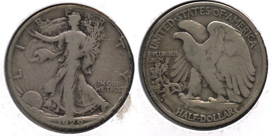 1929-S Walking Liberty Half Dollar VG-8 m