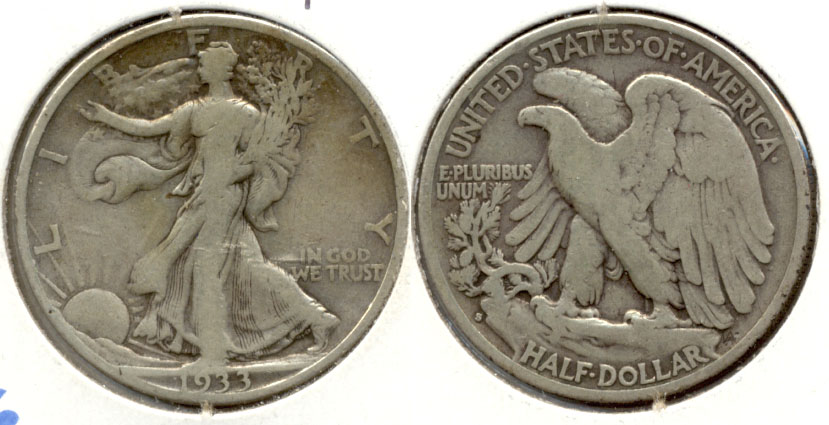 1933-S Walking Liberty Half Dollar Fine-12