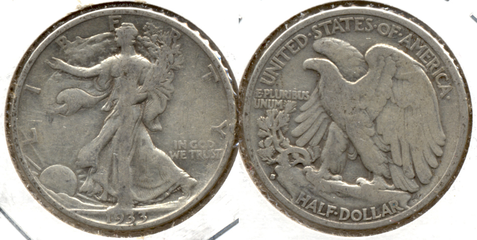 1933-S Walking Liberty Half Dollar Fine-12 h