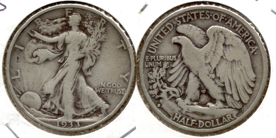 1933-S Walking Liberty Half Dollar Fine-12 j