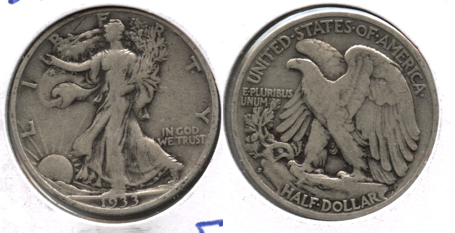 1933-S Walking Liberty Half Dollar Fine-12 m