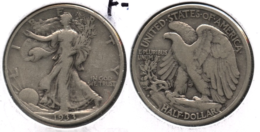 1933-S Walking Liberty Half Dollar Fine-12 p