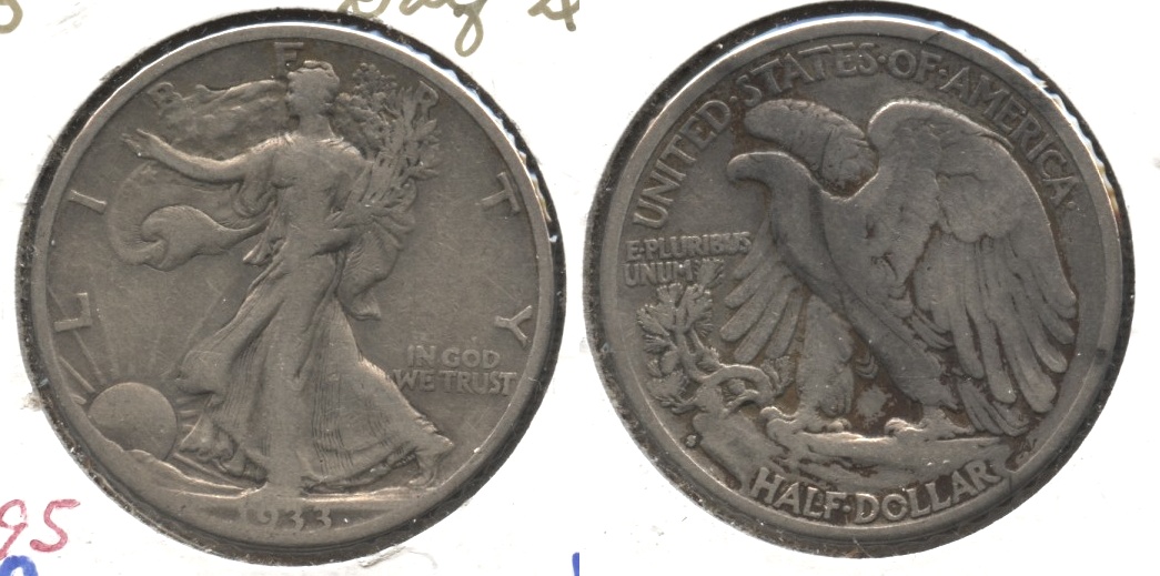 1933-S Walking Liberty Half Dollar Fine-12 #q