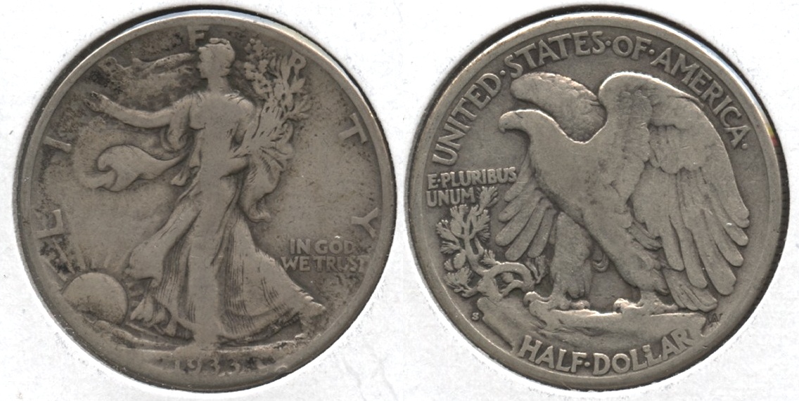 1933-S Walking Liberty Half Dollar Fine-12 #v
