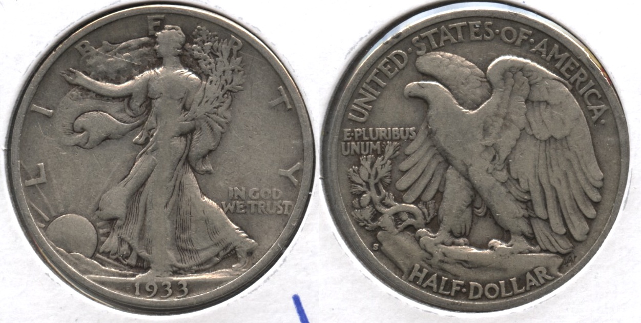 1933-S Walking Liberty Half Dollar Fine-15 #b