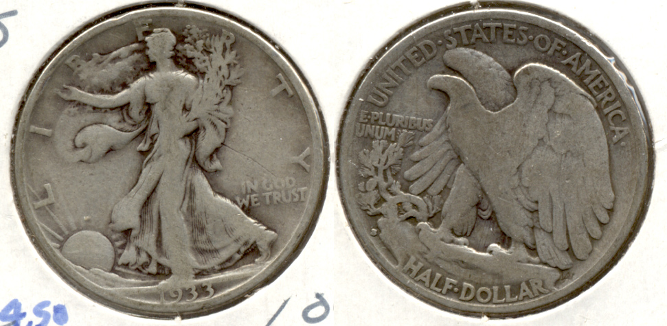 1933-S Walking Liberty Half Dollar VG-8 c