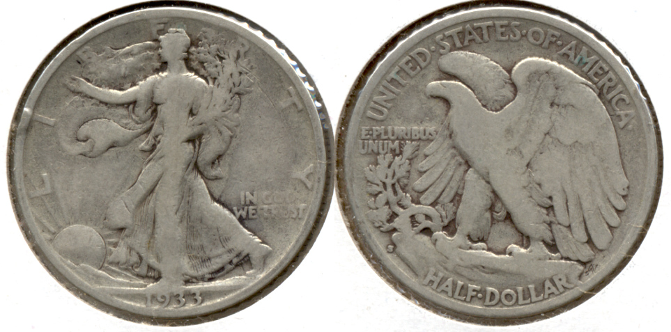 1933-S Walking Liberty Half Dollar VG-8 e
