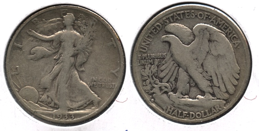 1933-S Walking Liberty Half Dollar VG-8 j