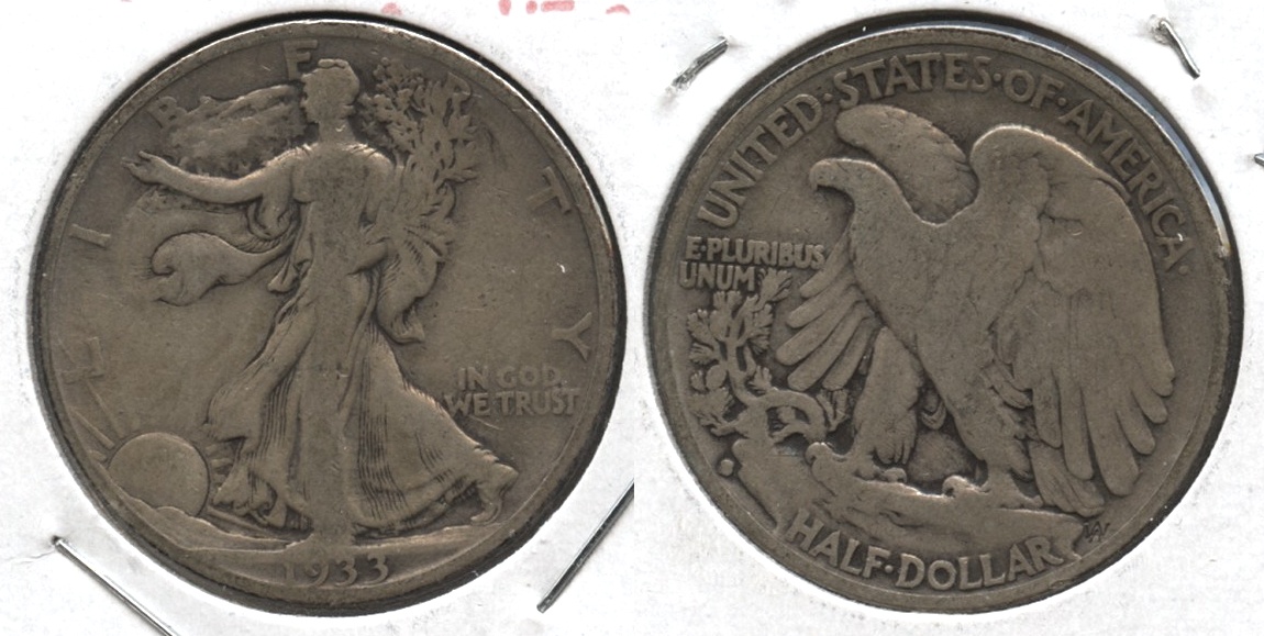 1933-S Walking Liberty Half Dollar VG-8 #q