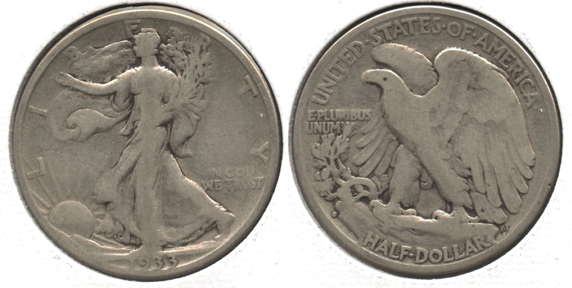 1933-S Walking Liberty Half Dollar VG-8 #r