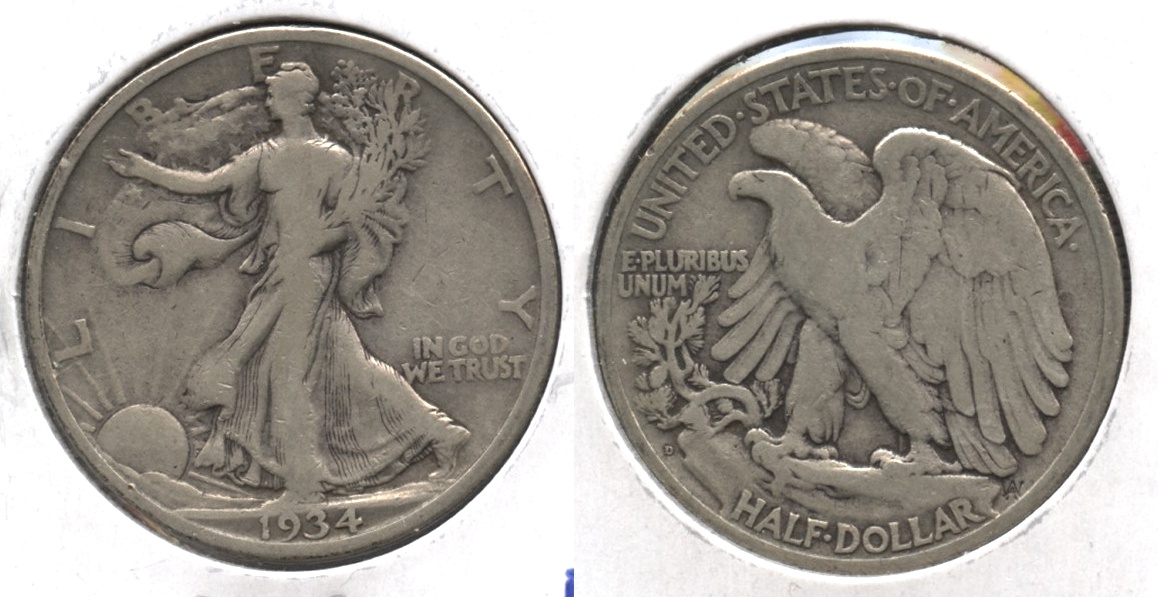 1934-D Walking Liberty Half Dollar VG-10