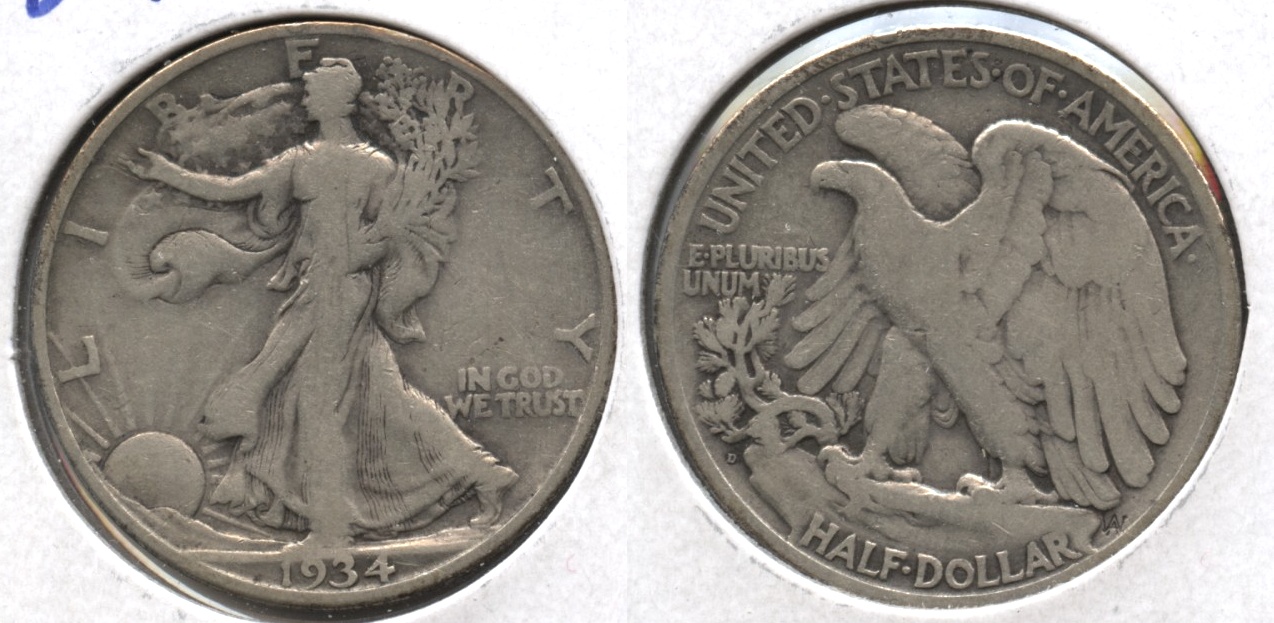 1934-D Walking Liberty Half Dollar VG-8