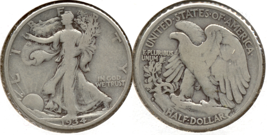 1934-S Walking Liberty Half Dollar VG-8