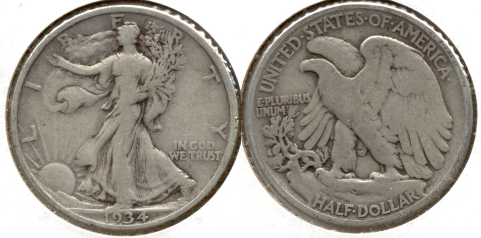 1934 Walking Liberty Half Dollar Fine-12